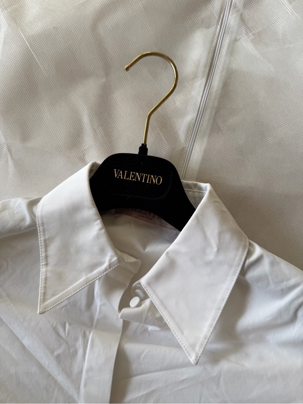 Valentino White Women’s Dress Shirt with Point Collar